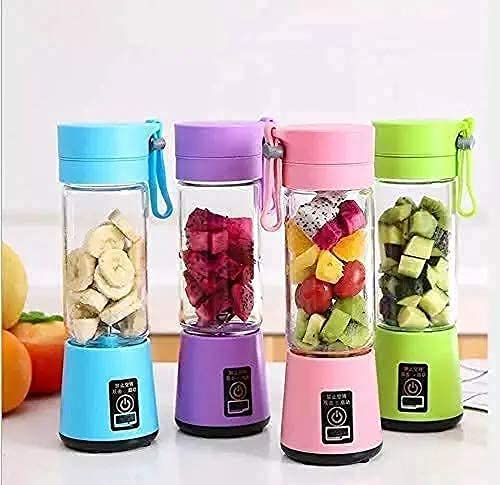 6 Blade Usb Juicer Bottle-Portable Machine Electric Usb Juice Maker Bottle Blender Grinder Mixer, Rechargeable Shake Fruit & Vegetable Juicer Mixer Multicolor 1 Set GenzVybs